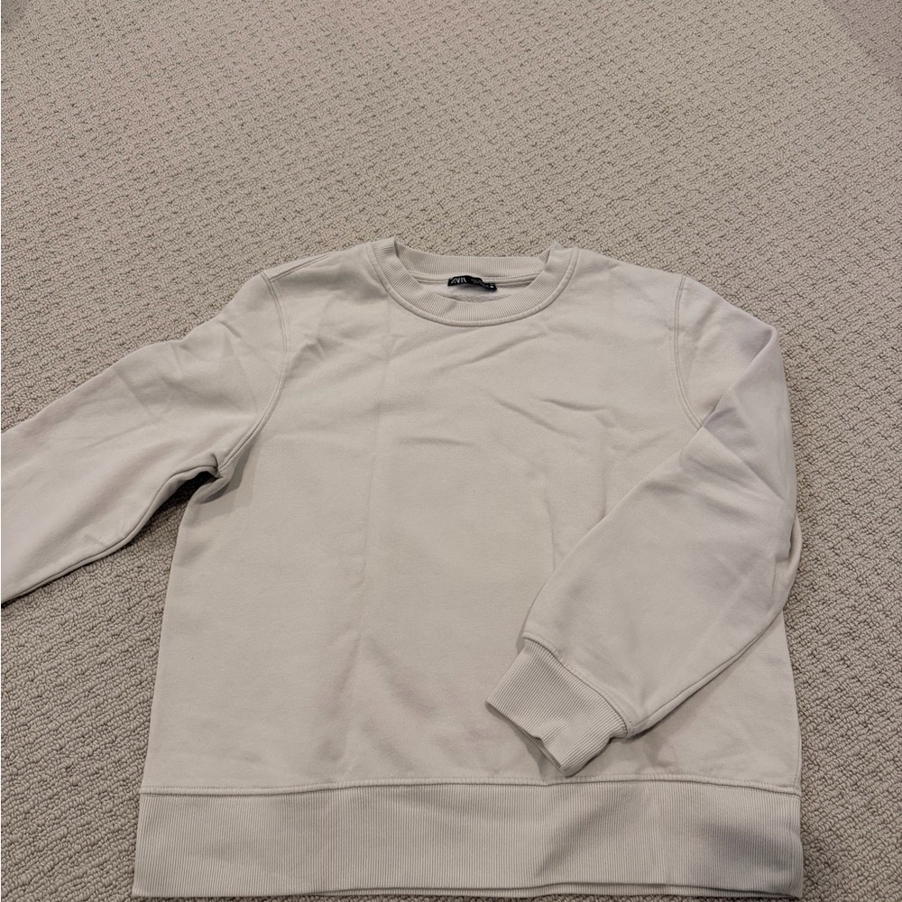 Zara Cream Crewneck Sweater